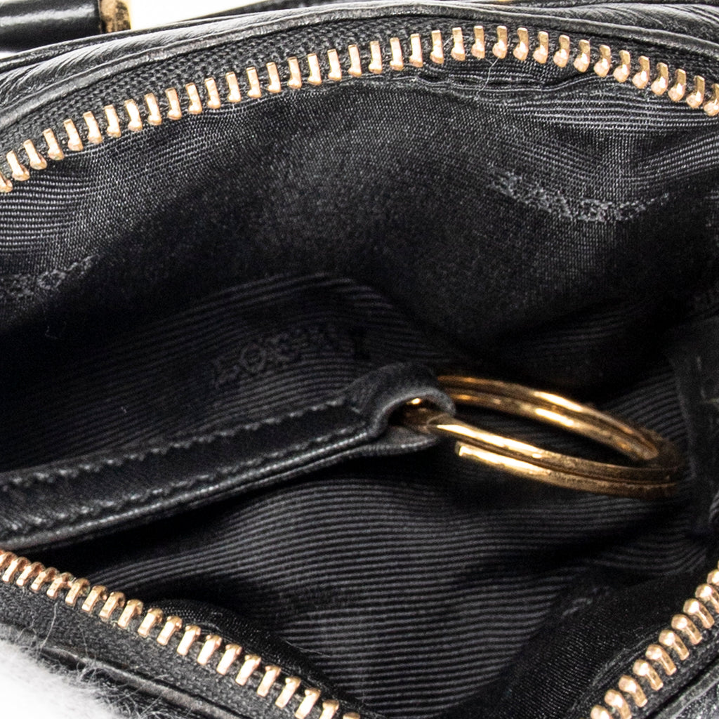Shoulder Bag Micro Amazona Crossbody Black Calfskin Leather