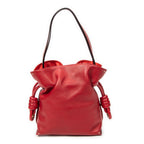 Shoulder Bag Small Flamenco Knot Red Calfskin Leather