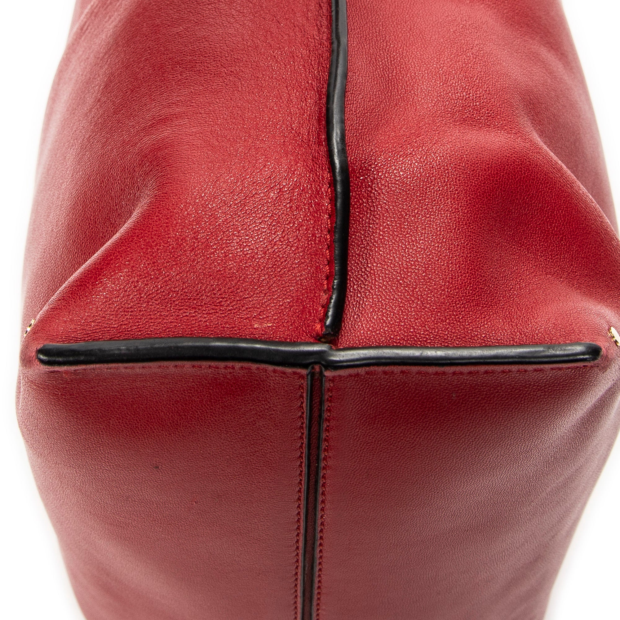Shoulder Bag Small Flamenco Knot Red Calfskin Leather