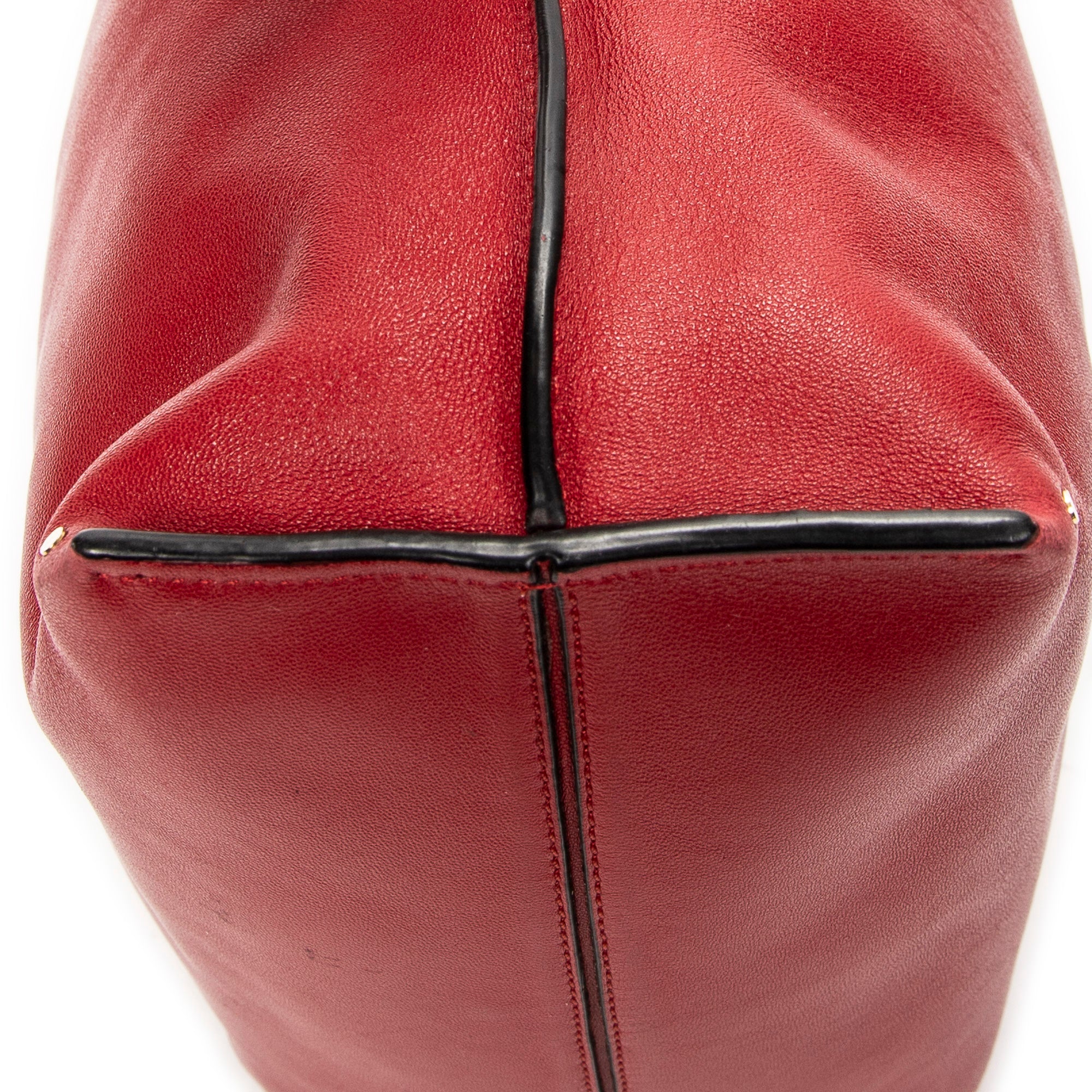 Shoulder Bag Small Flamenco Knot Red Calfskin Leather