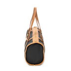 Handbag Vintage Barrel Bag Black Woven Coated Canvas