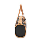 Handbag Vintage Barrel Bag Black Woven Coated Canvas
