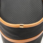 Handbag Vintage Barrel Bag Black Woven Coated Canvas