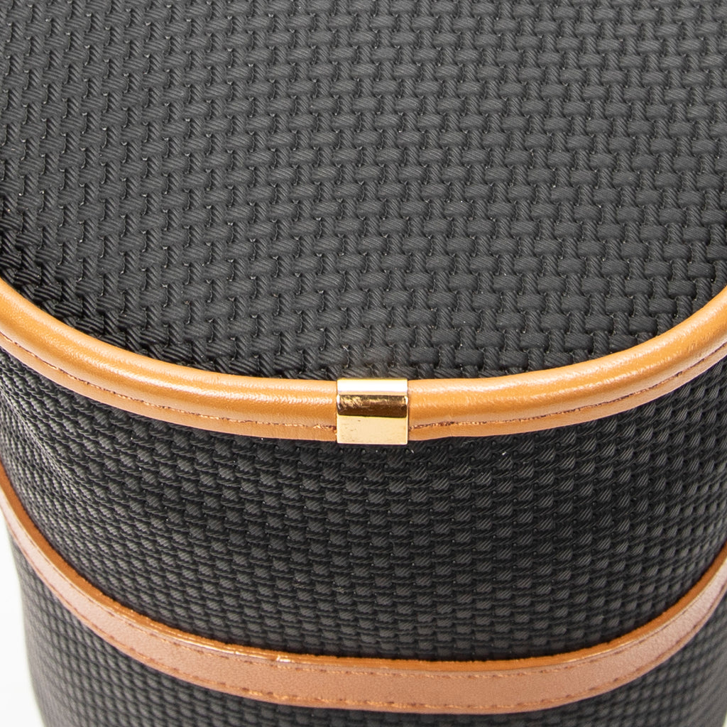 Handbag Vintage Barrel Bag Black Woven Coated Canvas
