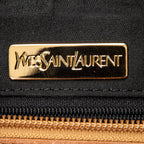 Handbag Vintage Barrel Bag Black Woven Coated Canvas