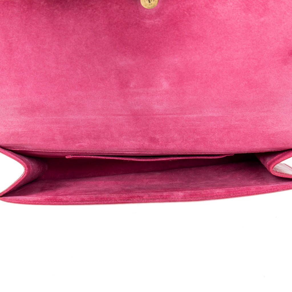 Clutch Ligne Y Clutch Fuchsia Pink Calfskin Leather