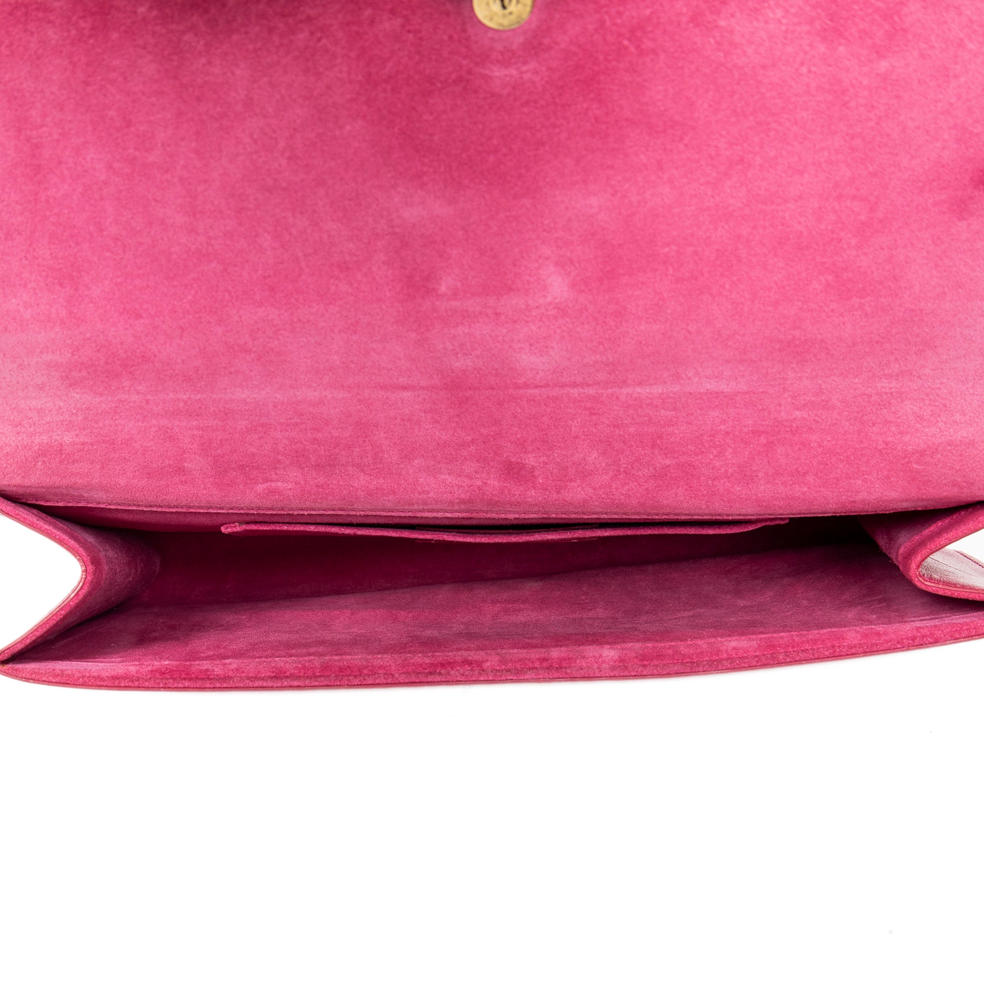 Clutch Ligne Y Clutch Fuchsia Pink Calfskin Leather