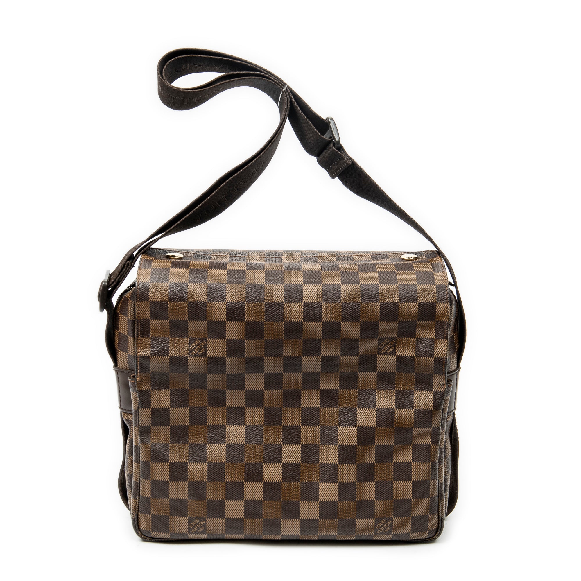 Bolso de hombro Naviglio Damier Ebene Marrón