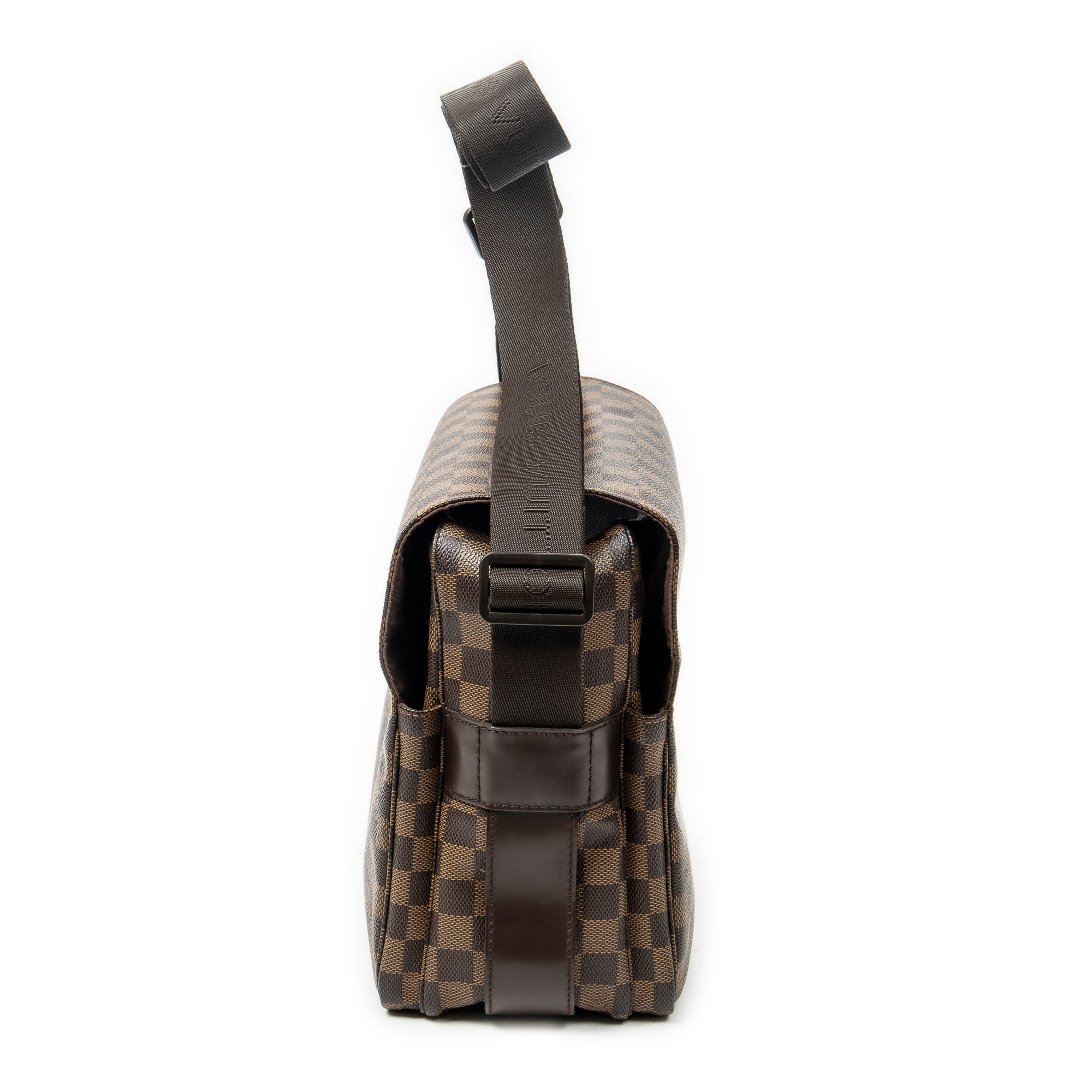 Bolso de hombro Naviglio Damier Ebene Marrón