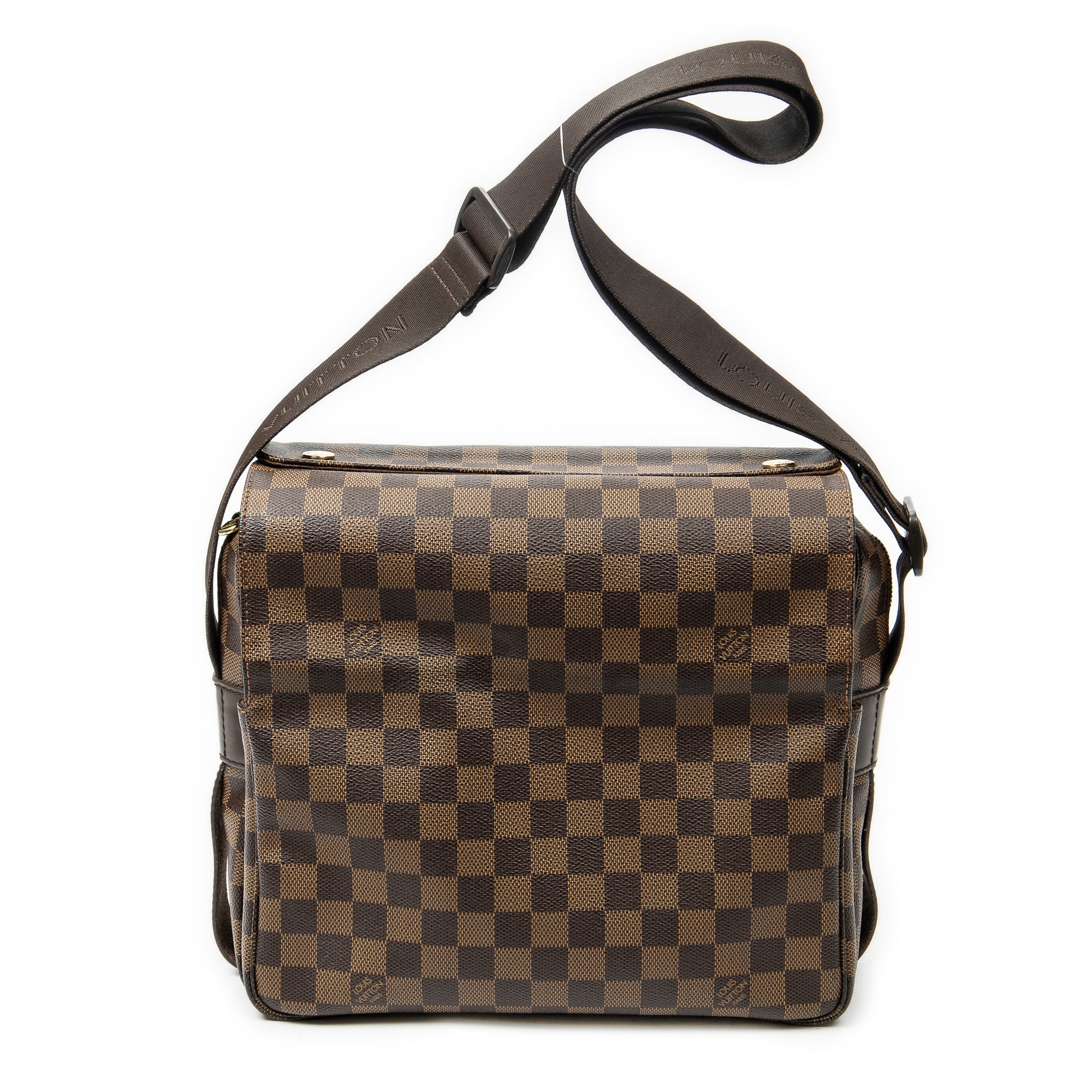 Bolso de hombro Naviglio Damier Ebene Marrón