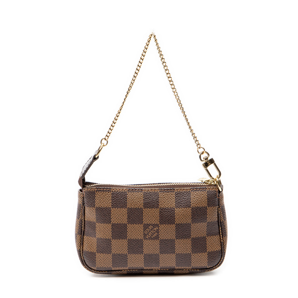 Bolso Mini Pochette Accesorios Damier Ebene Marrón
