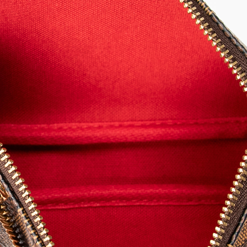 Bolso Mini Pochette Accesorios Damier Ebene Marrón