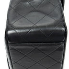 Shoulder Bag Maxi Jumbo XL Flap Black Quilted Lambskin Leather