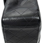 Shoulder Bag Maxi Jumbo XL Flap Black Quilted Lambskin Leather