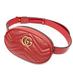 Bandolera GG Marmont Riñonera 85 Piel de becerro acolchada roja