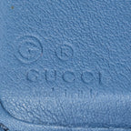 Wallet Compact Zip Bifold Wallet Blue Microguccissima Leather
