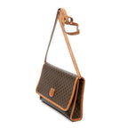 Shoulder Bag Vintage Flap Crossbody Brown Macadam Coated Canvas