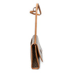 Shoulder Bag Vintage Flap Crossbody Brown Macadam Coated Canvas