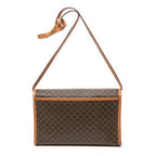 Shoulder Bag Vintage Flap Crossbody Brown Macadam Coated Canvas