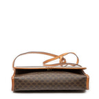 Shoulder Bag Vintage Flap Crossbody Brown Macadam Coated Canvas