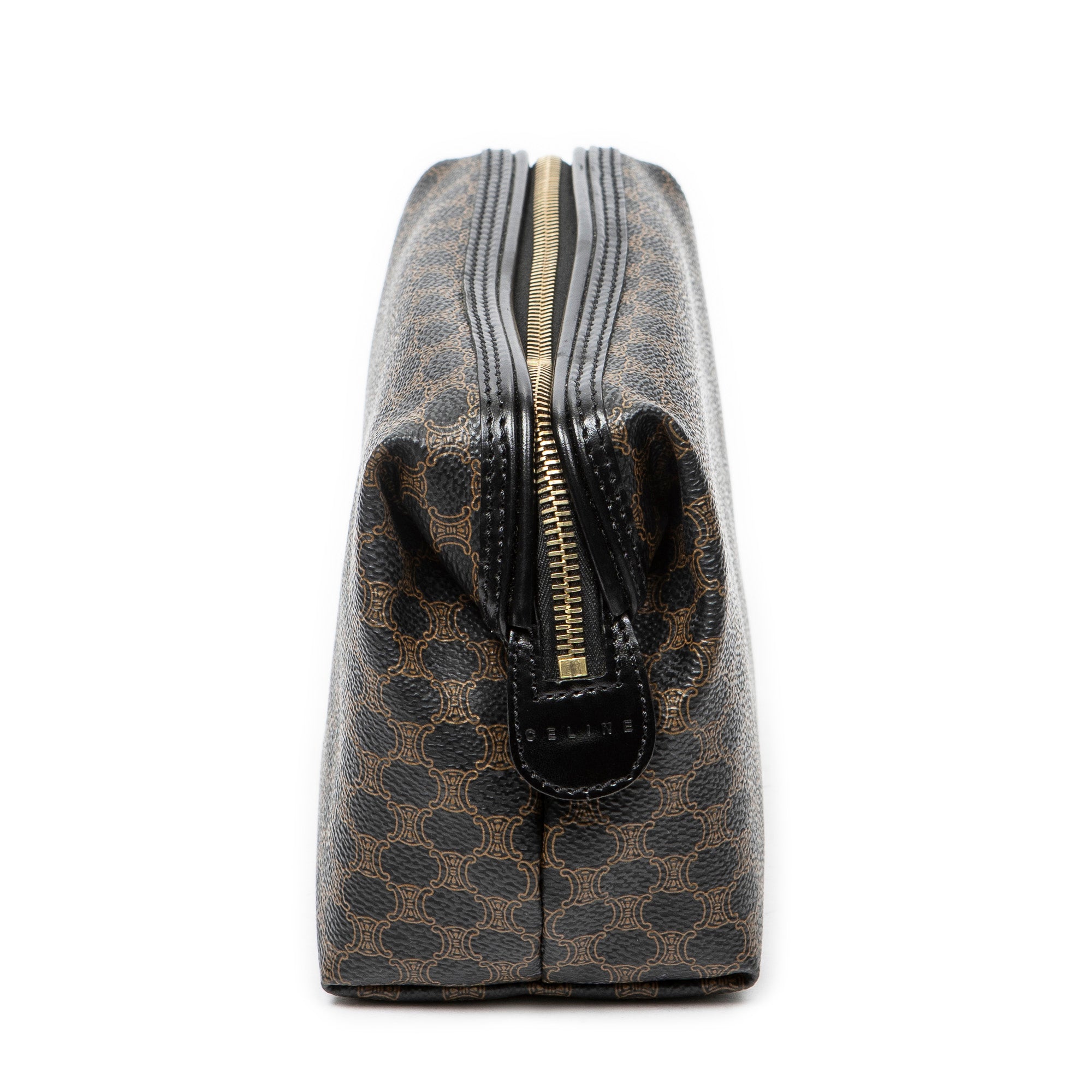 Pouch Vintage Toiletry Pouch Black Macadam Coated Canvas