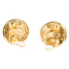Pendientes CC redondos de clip Chapado en oro
