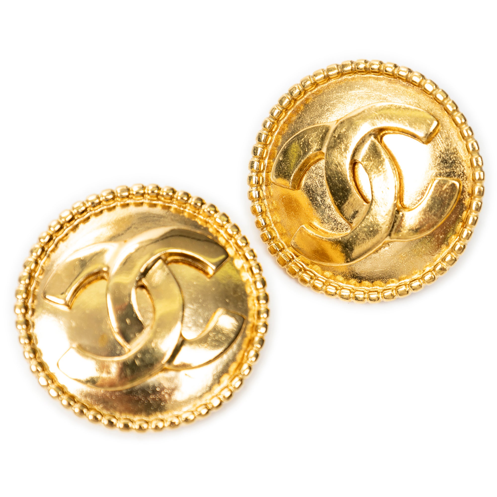 Earrings CC Round Clip On Earrings Gold Gold Plated