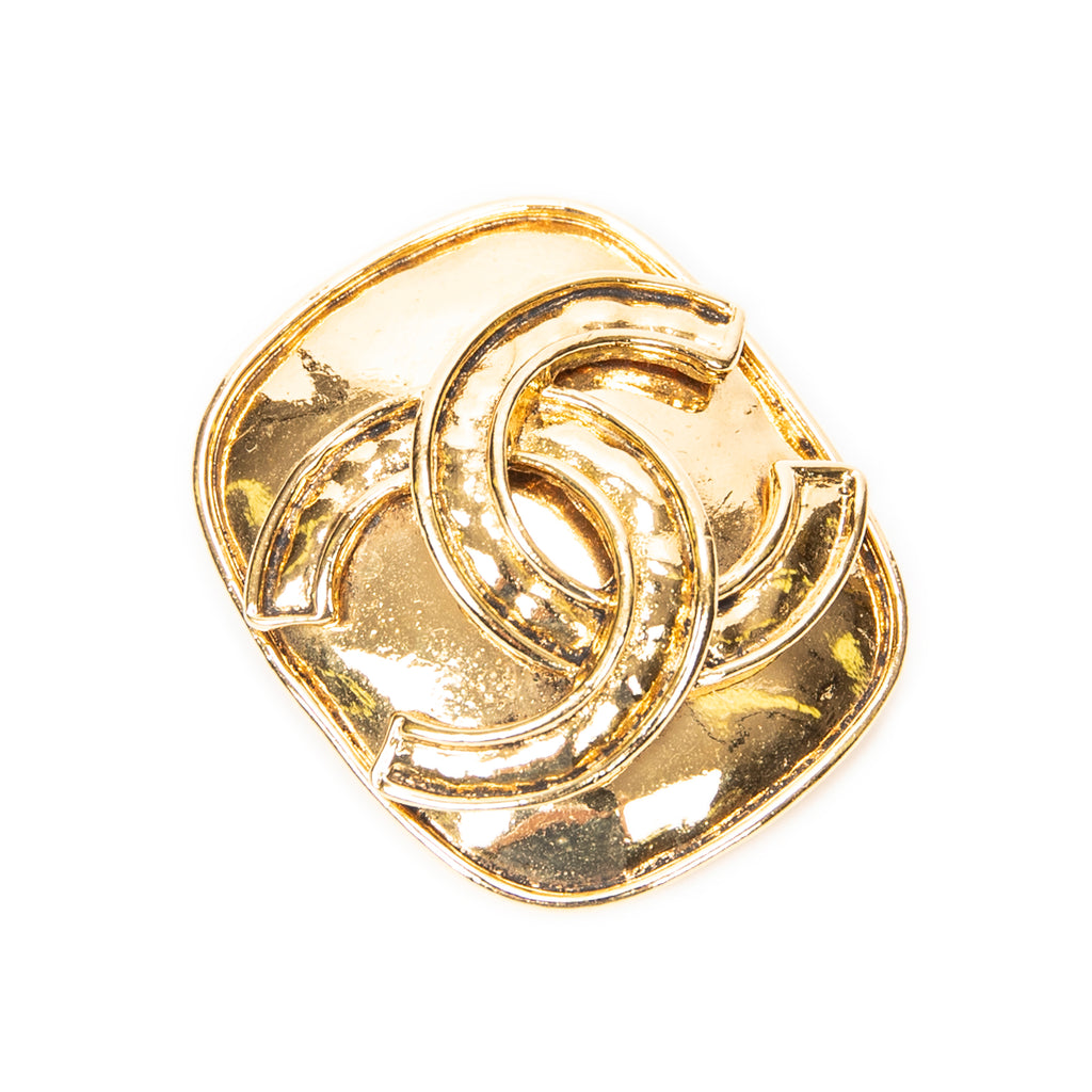 Brooch CC Square Brooch Gold Gold Plated