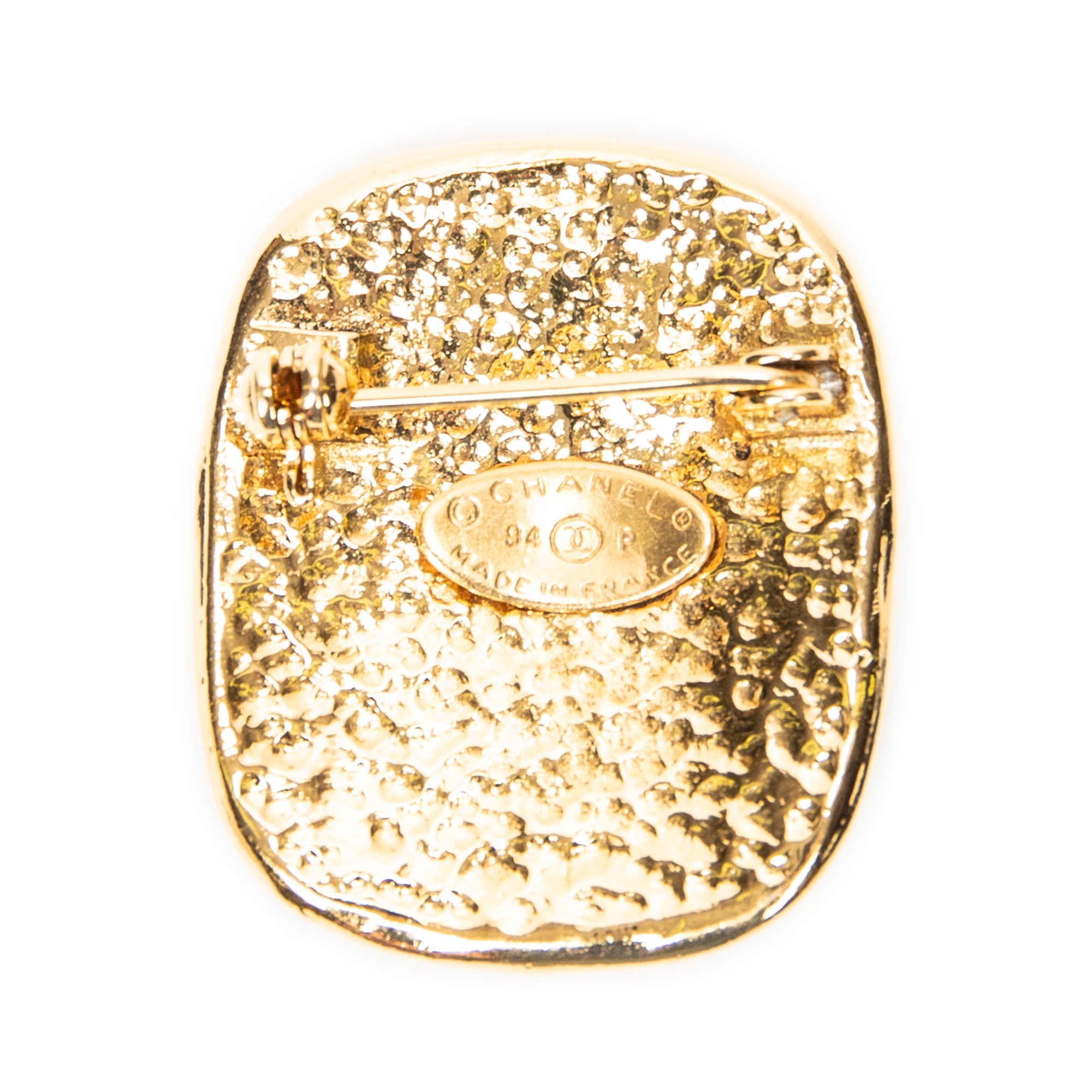 Brooch CC Square Brooch Gold Gold Plated
