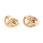 Pendientes CC Lágrima con Clip Oro Baño de Oro
