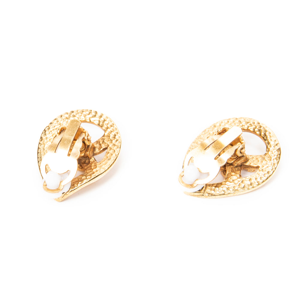 Pendientes CC Lágrima con Clip Oro Baño de Oro
