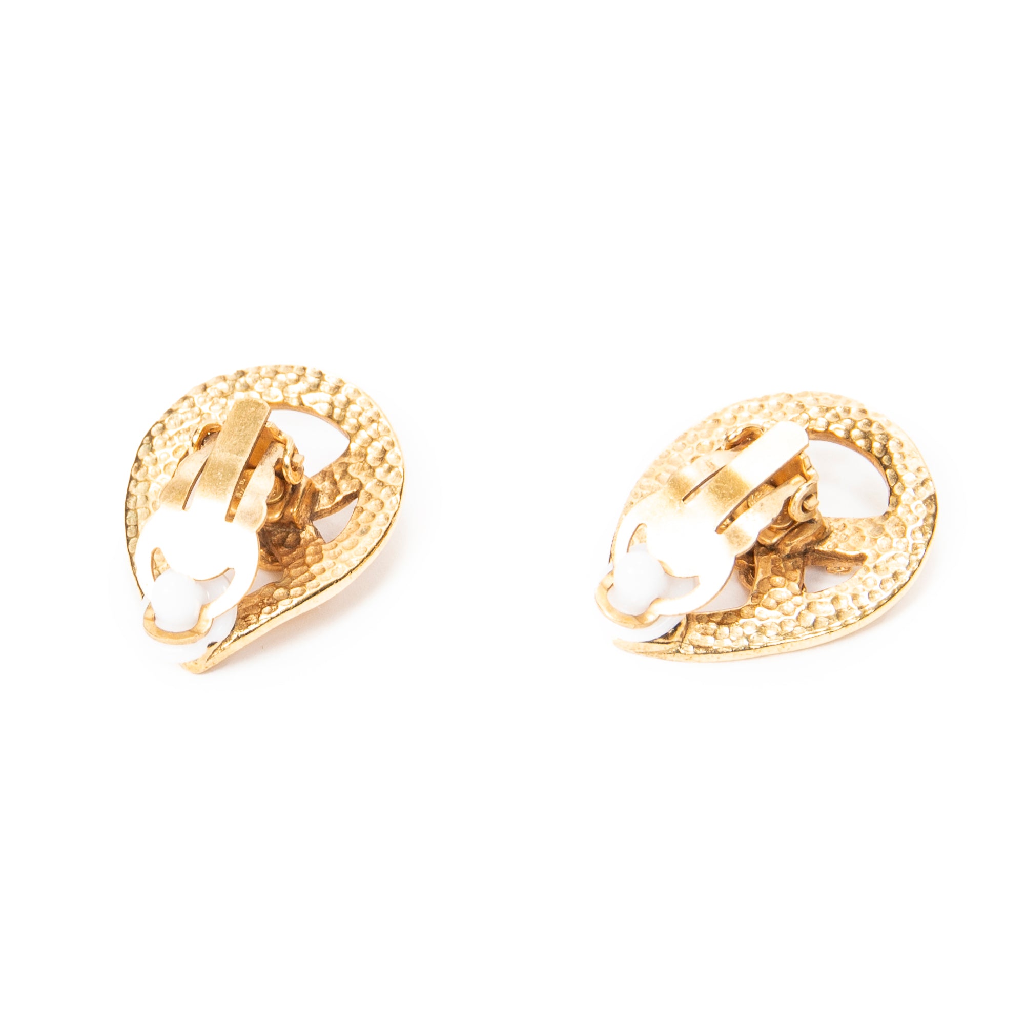 Earrings CC Teardrop Clip On Earrings Gold Gold Plated
