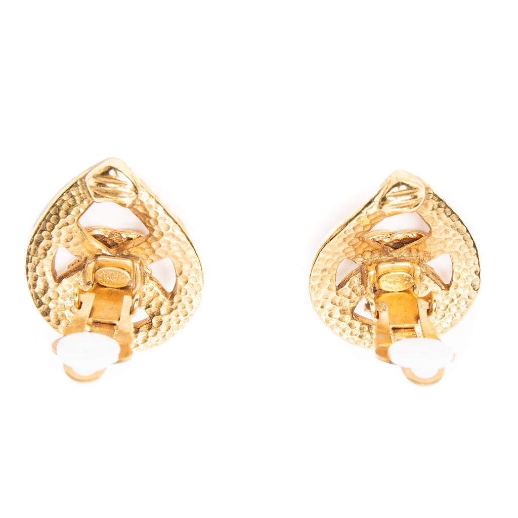 Pendientes CC Lágrima con Clip Oro Baño de Oro