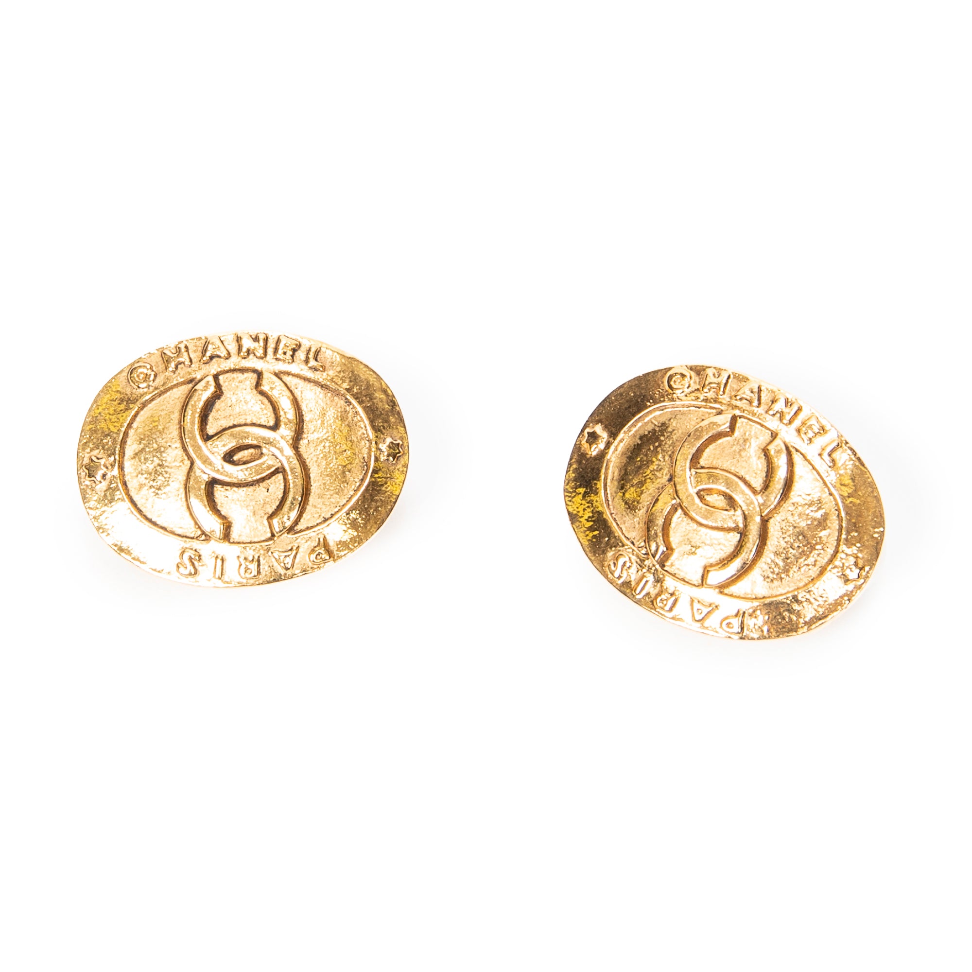 Earrings CC Oval Clip On Earrings Gold Gold Plated