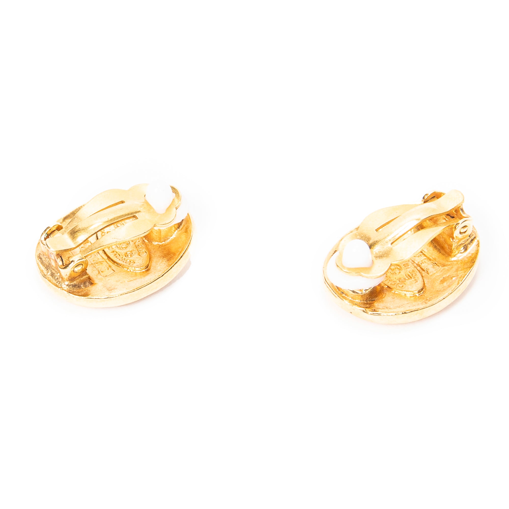 Earrings CC Oval Clip On Earrings Gold Gold Plated