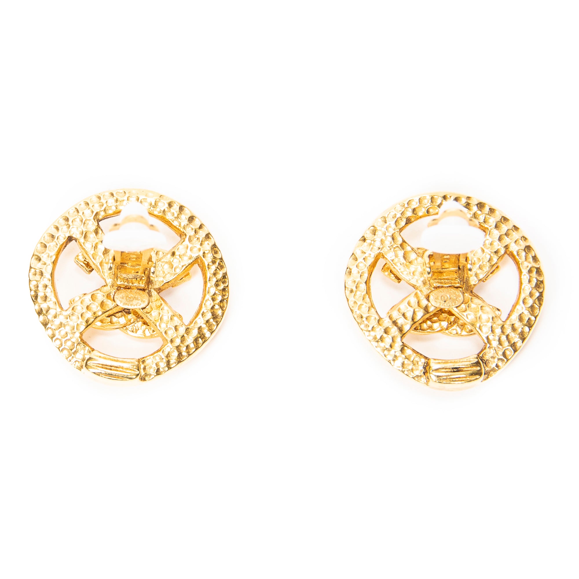 Earrings CC Round Clip On Earrings Gold Gold Plated