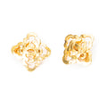 Pendientes de clip con forma floral CC Oro Chapado en oro