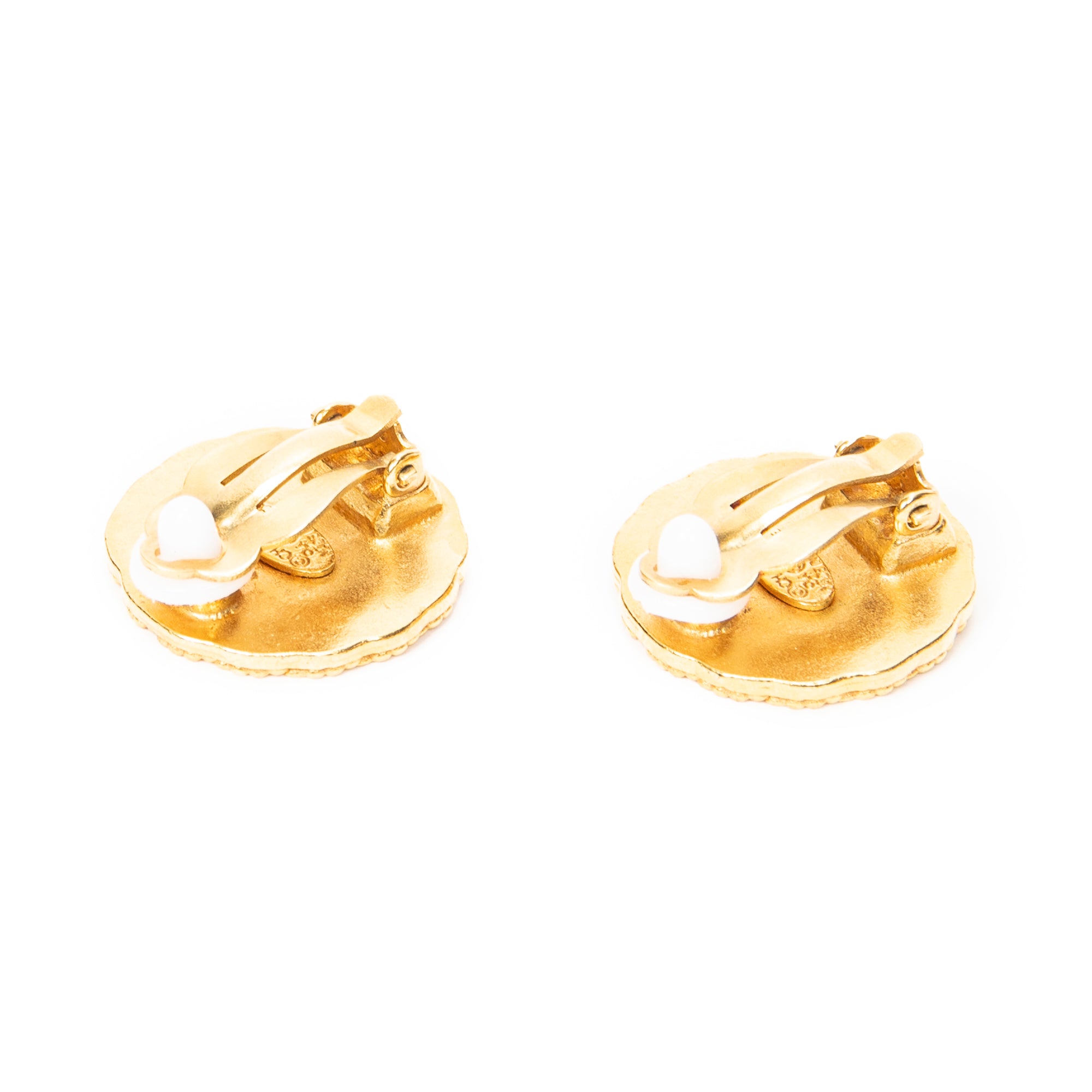 Earrings CC Round Clip On Earrings Gold Gold Plated