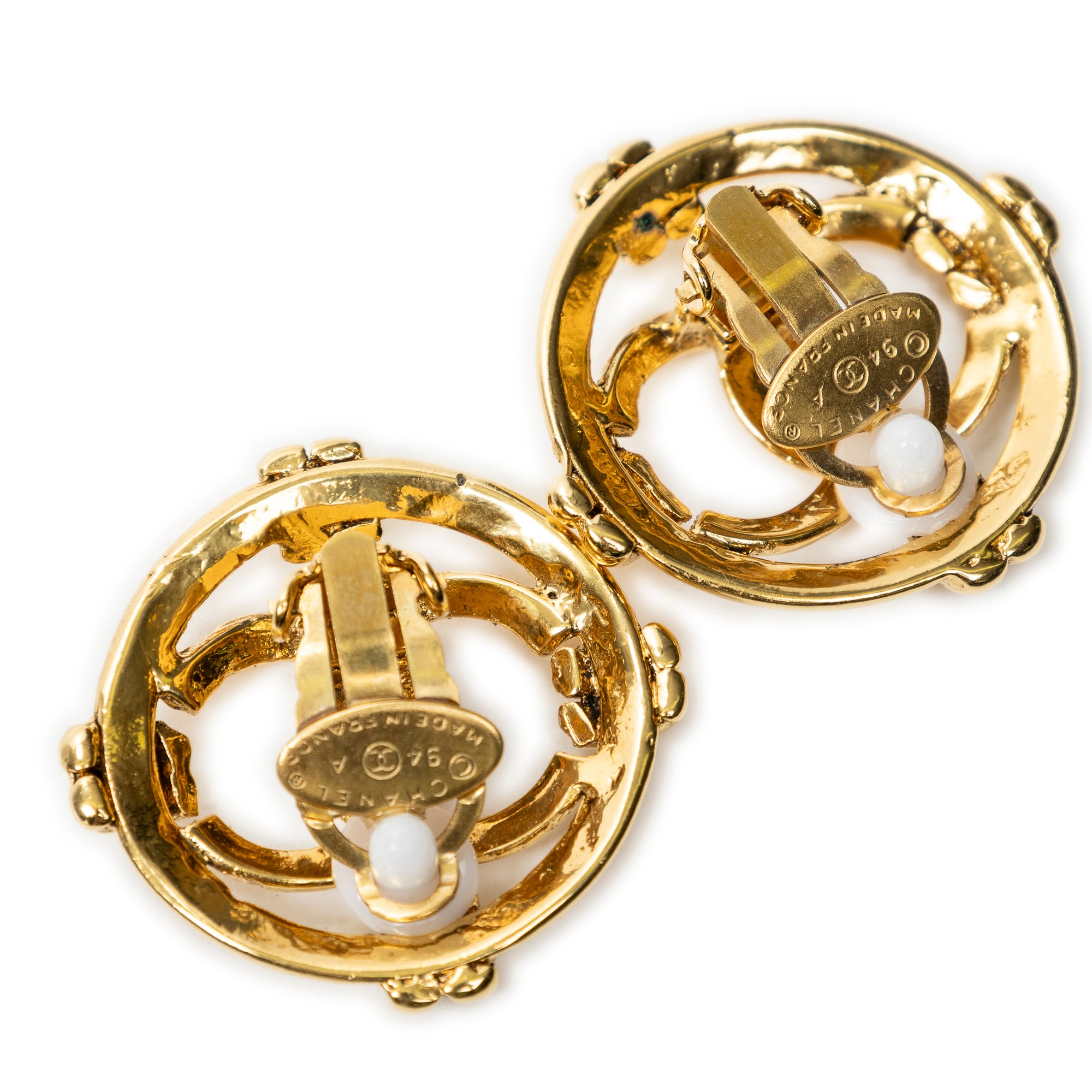 Earrings CC Round Clip On Earrings Gold Gold Plated