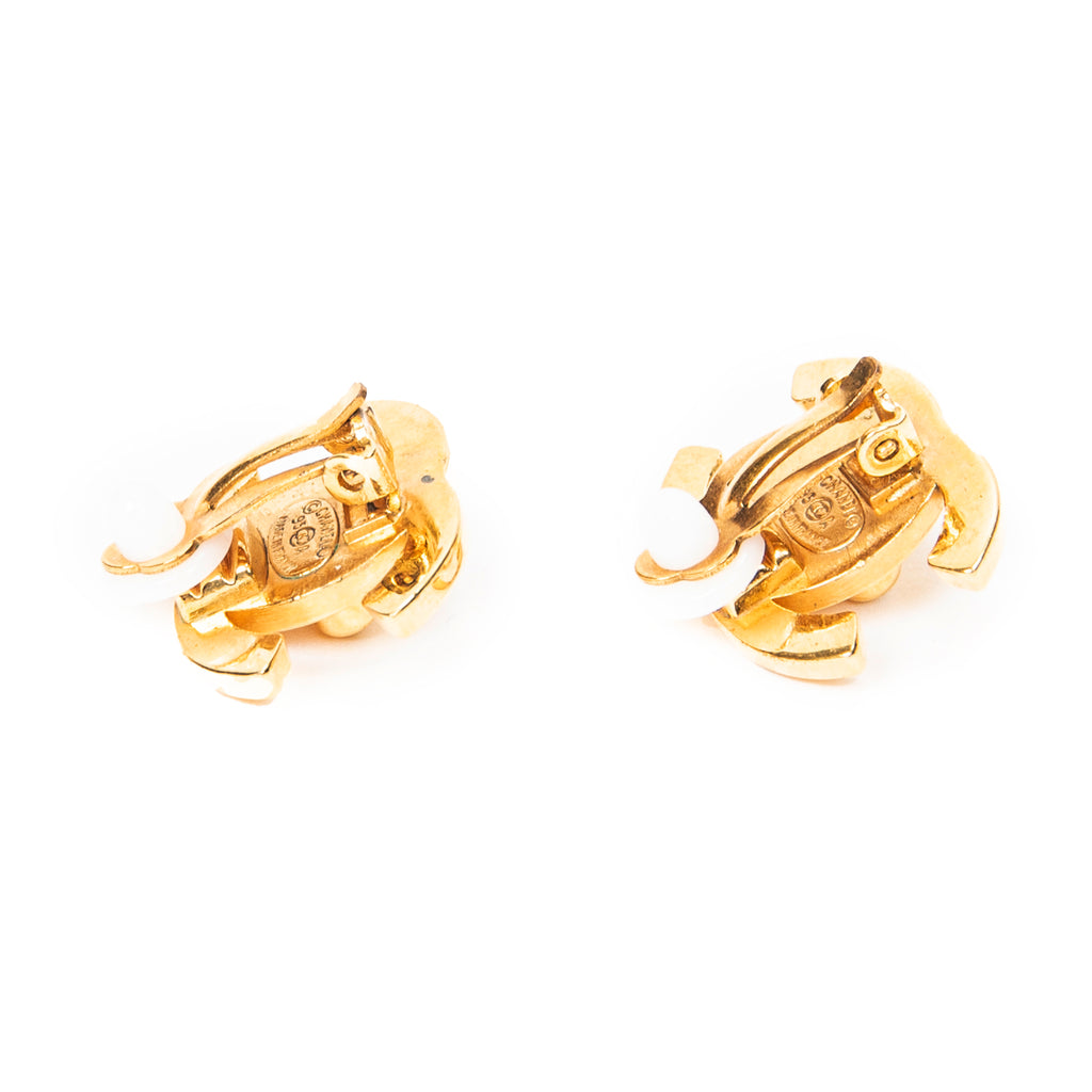 Earrings CC Turnlock Clip On Earrings Gold Gold Plated