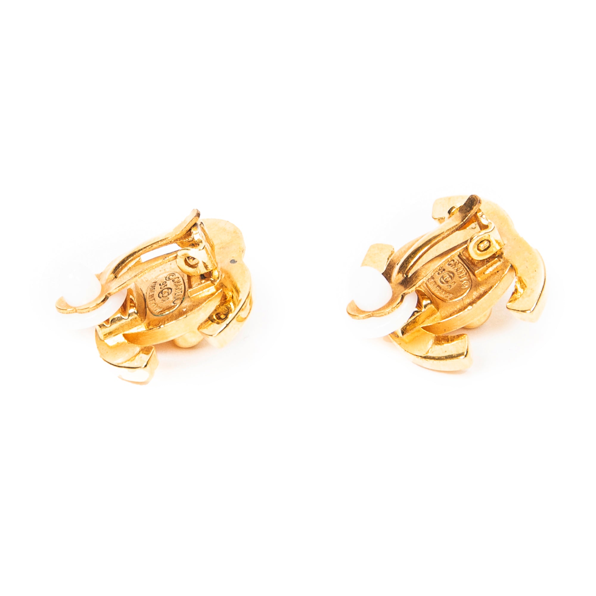 Earrings CC Turnlock Clip On Earrings Gold Gold Plated