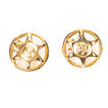 Earrings CC Round Star Clip On Earrings Gold Gold Plated