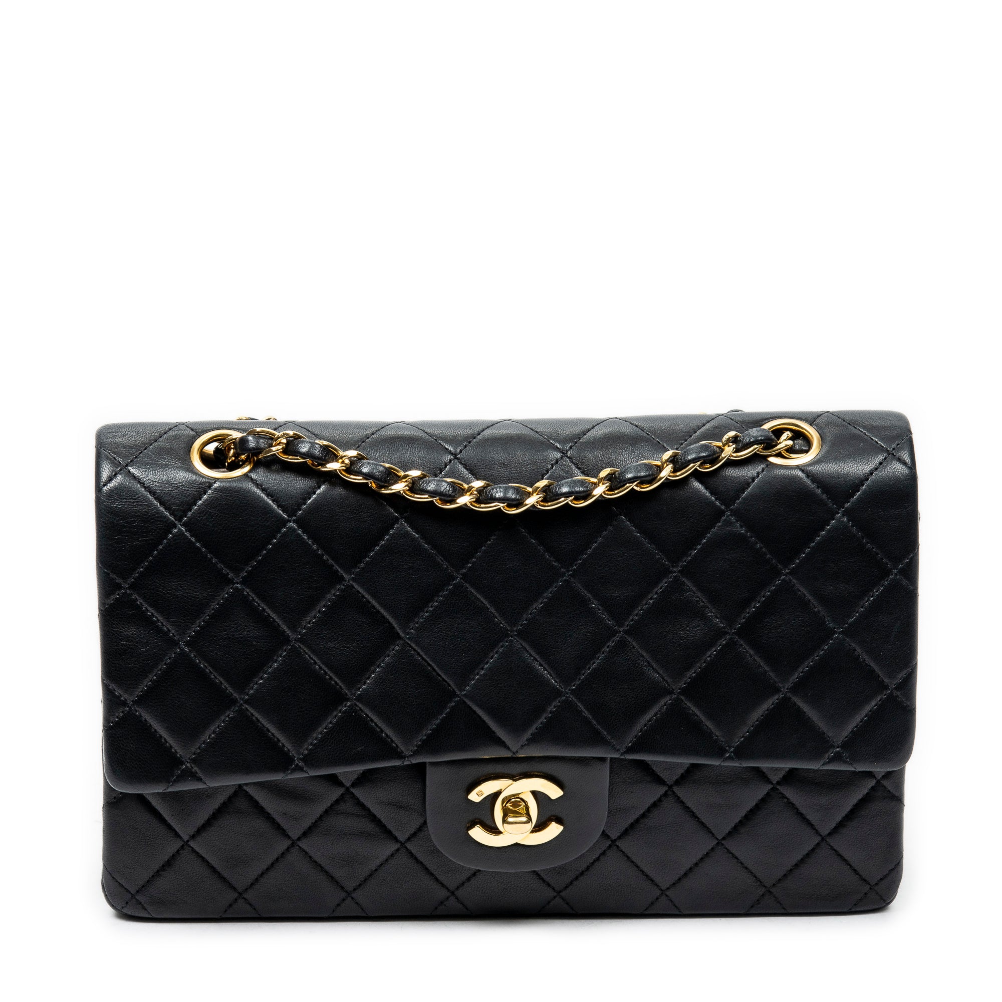 Shoulder Bag Classic Double Flap 26 Black Quilted Lambskin Leather