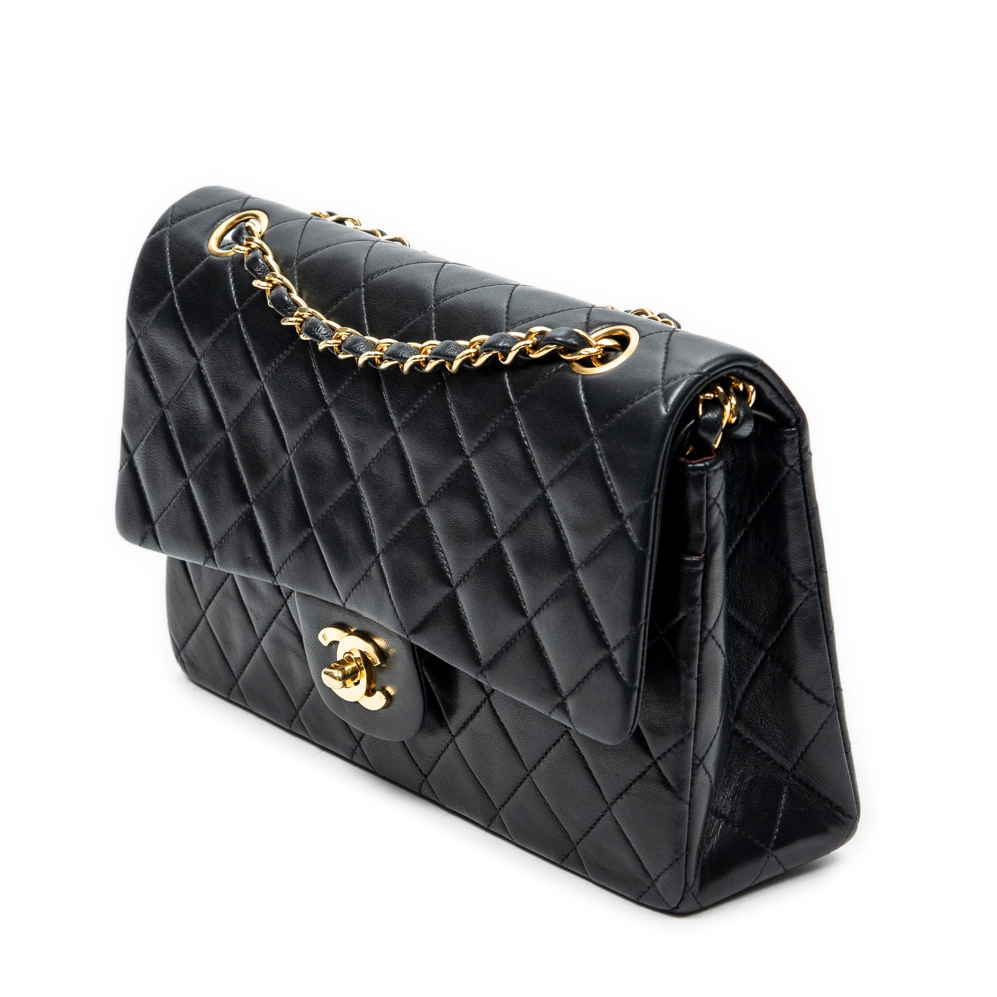 Shoulder Bag Classic Double Flap 26 Black Quilted Lambskin Leather