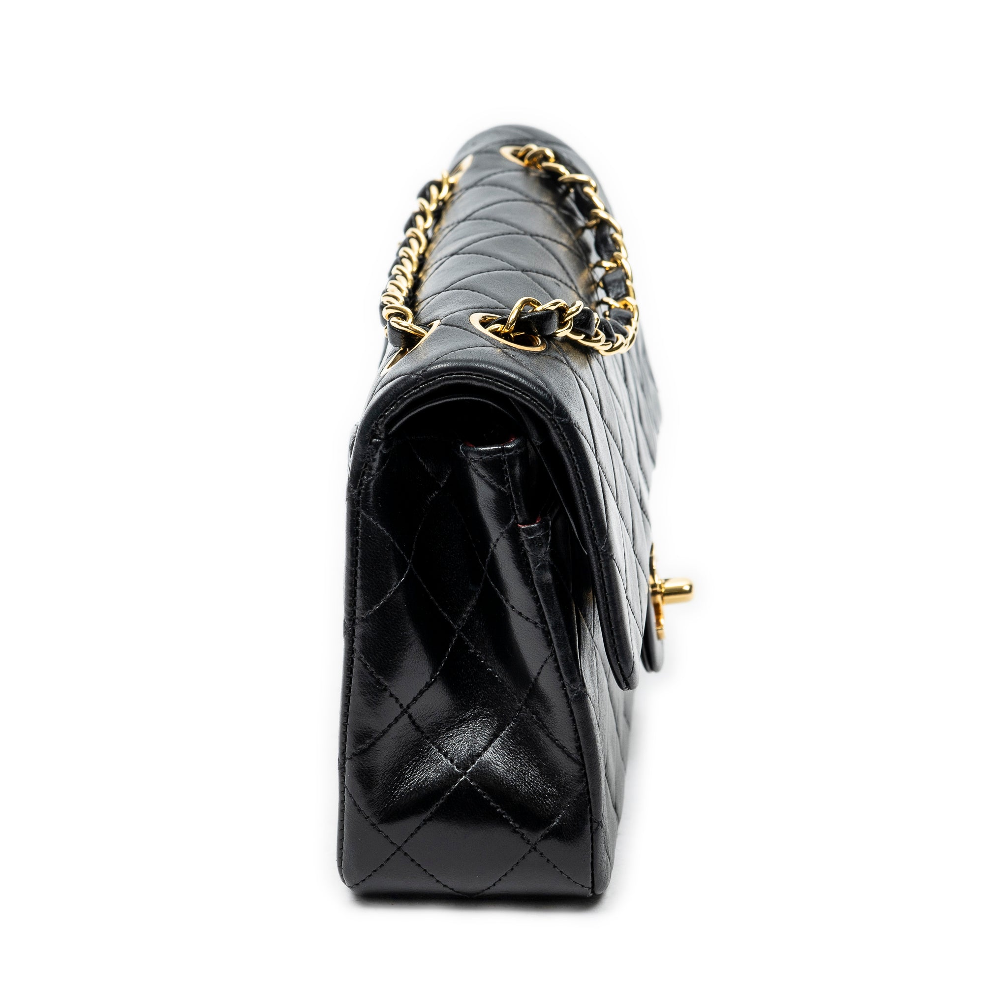 Shoulder Bag Classic Double Flap 23 Black Quilted Lambskin Leather