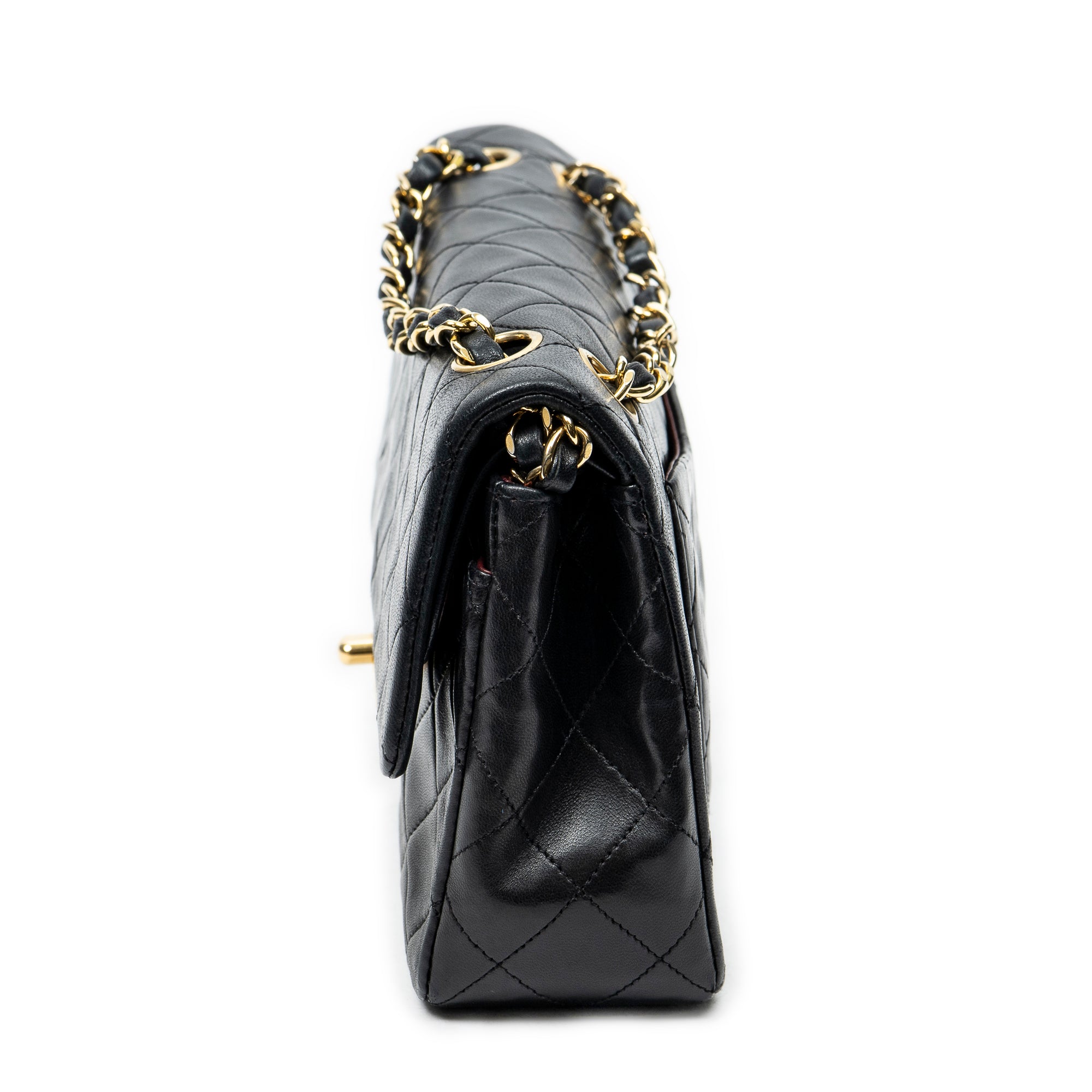 Shoulder Bag Classic Double Flap 23 Black Quilted Lambskin Leather