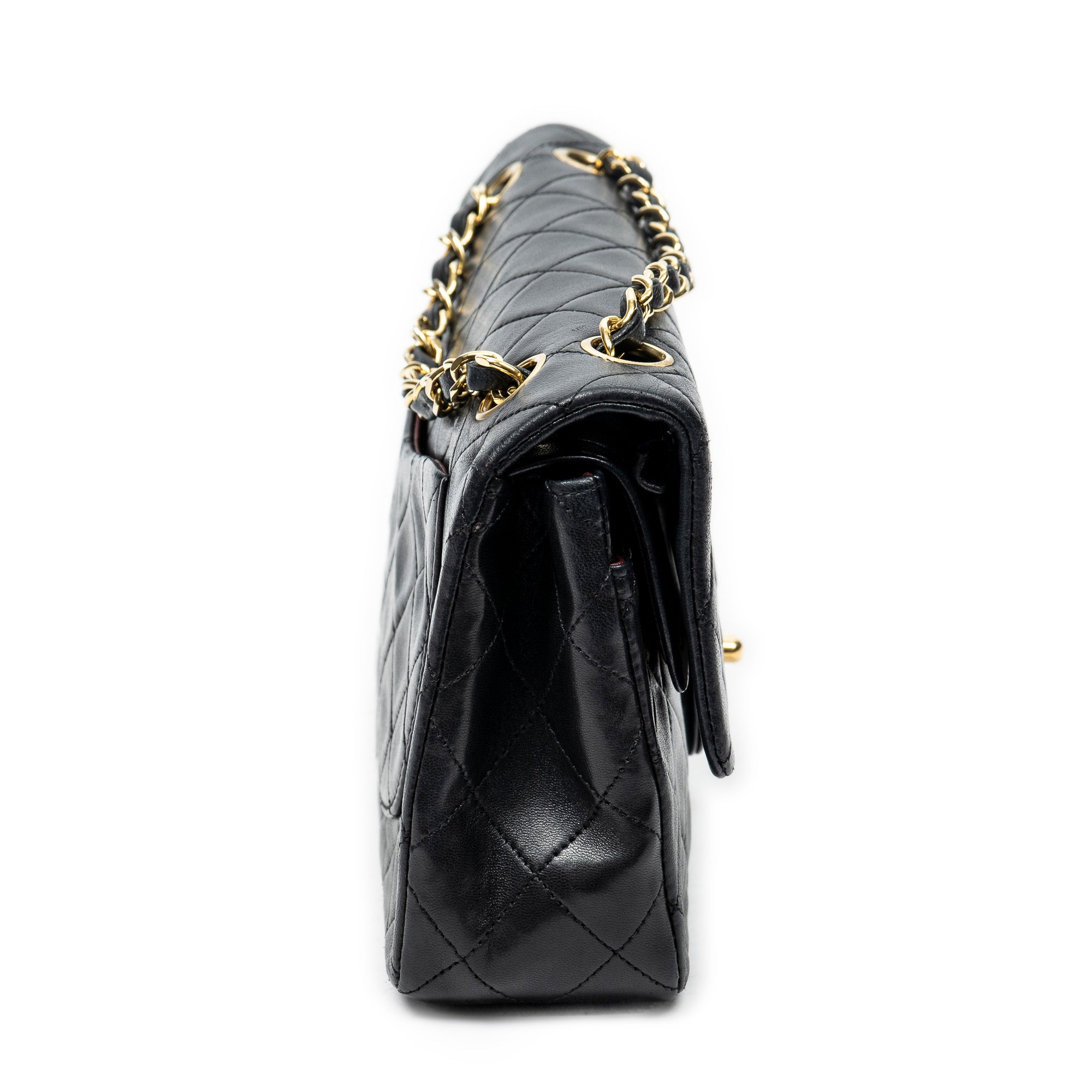 Shoulder Bag Classic Double Flap 23 Black Quilted Lambskin Leather