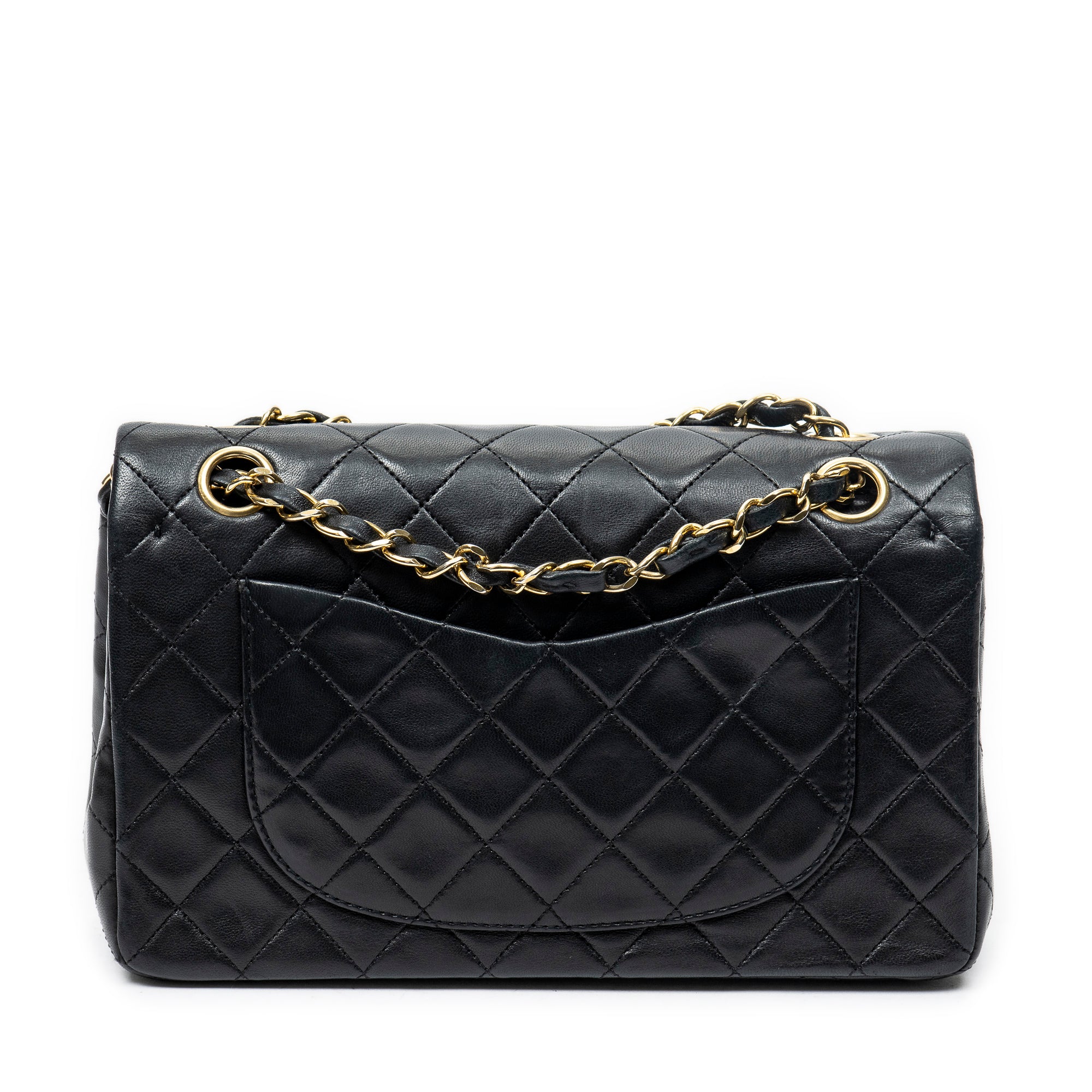 Shoulder Bag Classic Double Flap 23 Black Quilted Lambskin Leather