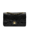 Shoulder Bag Classic Double Flap 23 Black Quilted Lambskin Leather
