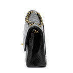 Shoulder Bag Classic Double Flap 23 Black Quilted Lambskin Leather